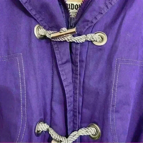 Towne by London Fog Women’s Utility Jacket Size S Purple Silver Lightweight Fall - Picture 9 of 13